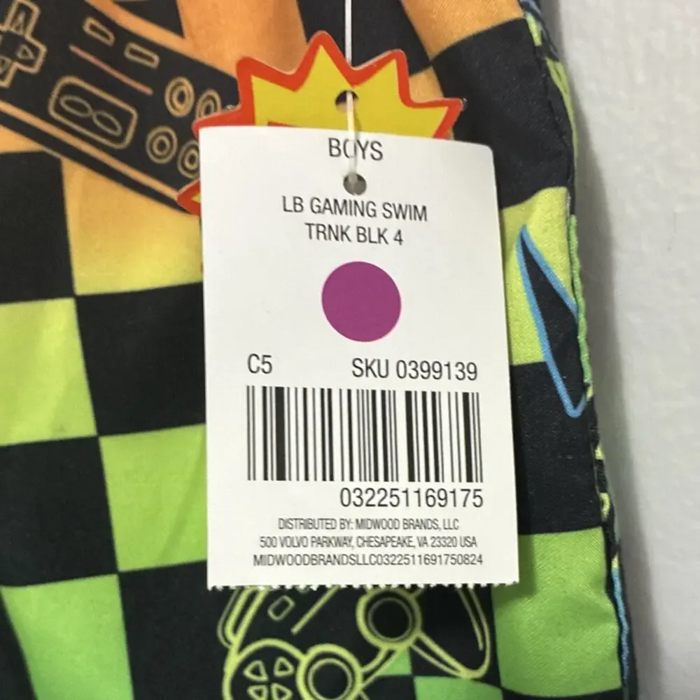 Swimming Trunks Boys Size 4 Gaming Multicolor Checkered